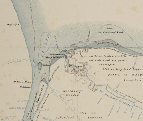 Nieuw-Rotterdam op een oude kaart.
