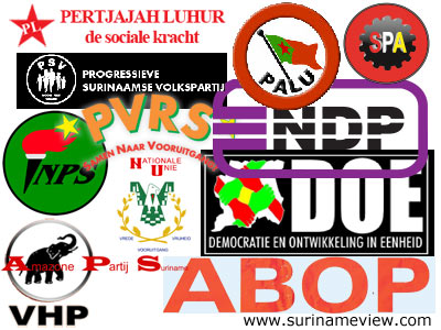 Logo's politieke partijen Suriname